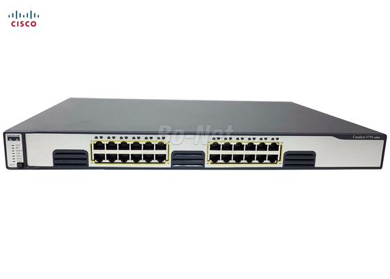 Gigabit Ethernet Network Used Cisco Switches 24 Port WS-C3750G-24T-S Stackable