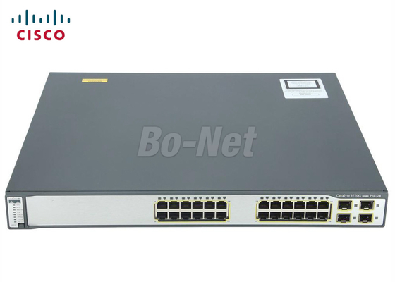 Full Duple Second Hand Cisco Switch WS-C3750G-24PS-E 24 Port Gigabit PoE 4 SFP