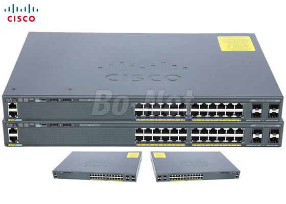 LAN Base Used Cisco Switches , 3560X 3750X Ethernet Network Switch WS-C2960X-24TS-L